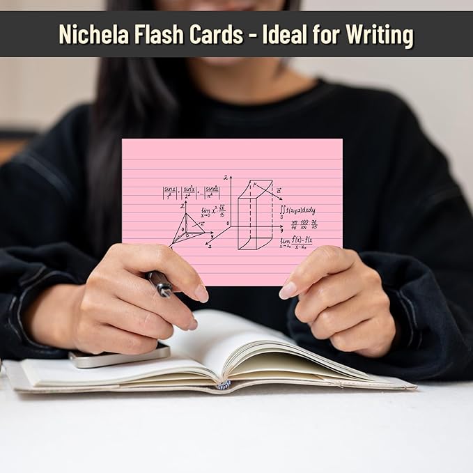 200 Pcs Colored Index Cards 4 x 6 Inch Ruled Index Cards, College Ruled Flash Cards for School, College, Office and Home Organization, Durable Study To Do List Note Cards with Lines, 5 Pack of 40