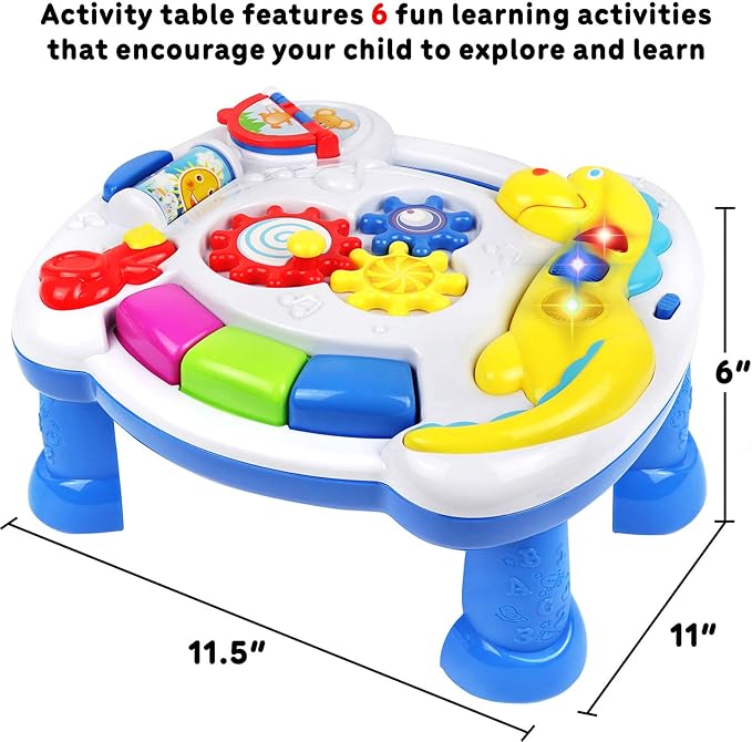 2-in-1 Toddler Activity Table & Crib Toy | Removable Legs & Attachable Straps for Versatile Baby Play