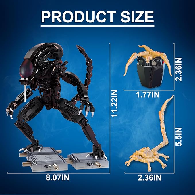 Xenomorph Action Figure Toy Building Set Compatible with Lego for Adults,Cool Scary Toys Gifts for Boys and Girls 8-14 Years Up 687 pcs