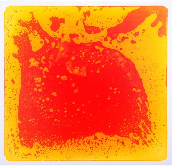Art3d 1-Pack Liquid Fusion Floor Children Develop Mat Shapes, 11.8" x 11.8" Yellow-Red