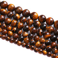 75PCS 10MM Natural Stone Yellow Tiger Eye Stone with Iron Mine Beads for Jewelry Making DIY Bracelet
