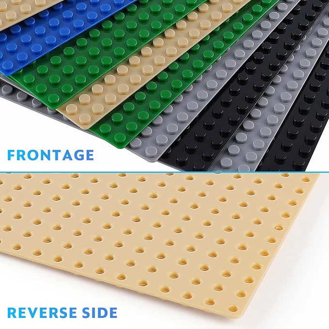 Classic Baseplates Building Plates-Pack of 20 Large 10" x 10" Building Bricks Compatible with All Major Brands,Perfect STEM Gift for Builders（Multicolored）