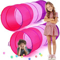 2 Pcs Giant 27.6 Inch Kids Play Tunnel and up Opening Colorful Pop up Crawl Tunnel Toy with Breathable Mesh Game Tent Toy Girl Boy Gift or Dog Cat Pet Tunnels