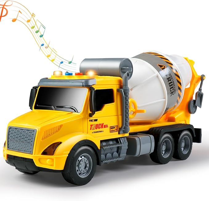 Toddler Trucks Toys,Big Cement Mixer Toy Truck with Lights and Sounds,Truck Vehicle Boy Toy for 3 4 5 6 Year Old,Christmas Birthday Gifts for Boys & Girls