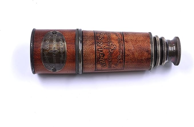 Handcrafted Brass Nautical Telescope | Vintage Replica Spyglass | Antique Nautical Collectible Decor | Functional 15-Inch Brass Telescope with Box