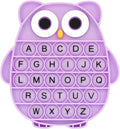 Fidget Toys for Kids, Owl Shaped Silicone Squeeze Sensory Toys, Alphabet Bubble Stress Anxiety Relief Relax Tools for Kids Adults School Classroom Gift Party Favors (Purple)