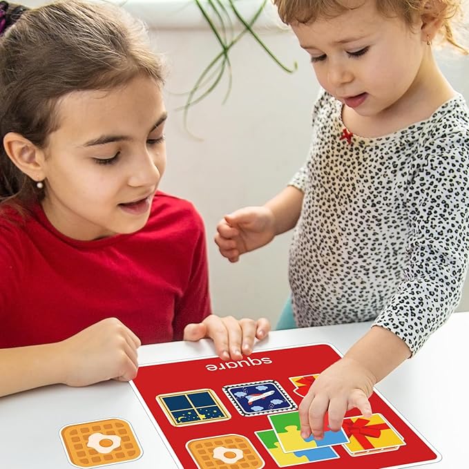 BelleAngle Shape Sorters for Toddlers, Shape Puzzle and Matching Games Set for Kids Learning Sorting Toys with 8 Sorting Mats and 48 Everyday Objects for Preschool Classroom Must Haves Decor