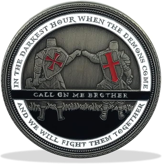 Armor of God Challenge Coin Knights Templar Oath Coin for Religious Collectible Gift (Single Coin)