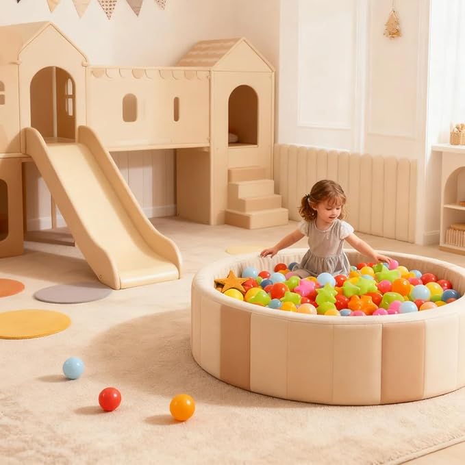 Ball Pit Balls Pack of 100 200 500 - Star and Round Set BPA Free Phthalate Free Non-Toxic Crush Proof Play Balls Soft Plastic Balls for Toddlers Baby Kids Birthday Pool Tent Party