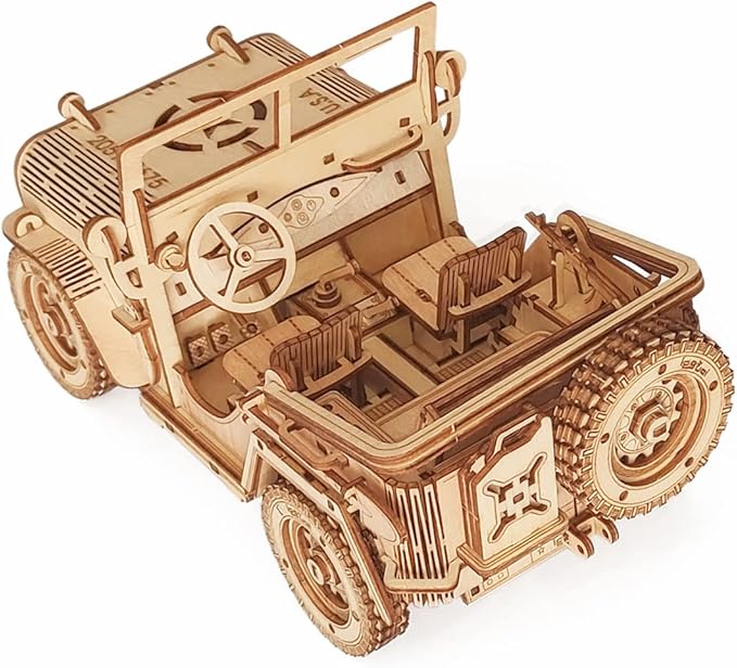 3D Wooden Puzzle - Wood Crafts Mechanical Off-Road Vehicle Building Model Kits - Wooden STEM DIY Brain Teaser Puzzle - Off-Road Vehicle 3D Puzzle Birthday Gifts Christmas