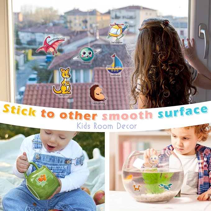 Reusable 4-Set Sticker Books for Toddlers 2-4, Toy Stickers Pad Reusable Sticker Books for Toddlers 1-3 Fashion Activity, Birthday Gift Toy for Girl Boy(Animals, Dinosaurs, Space, Vehicles)