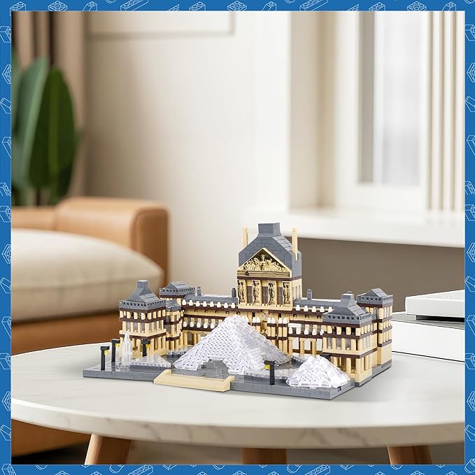 Architecture Louvre Micro Building Blocks Set, 3377 PCS World Famous Architectural Model Educational Toys Building Bricks