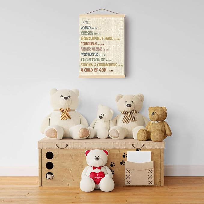 Boat Wades Christian Bible Affirmations Wooden Poster Hangers 12x16 Inch,Inspirational Gifts Poster Hanger Frame,Positive Bible Verse Boys Girls Kids Room Wall Art Decor