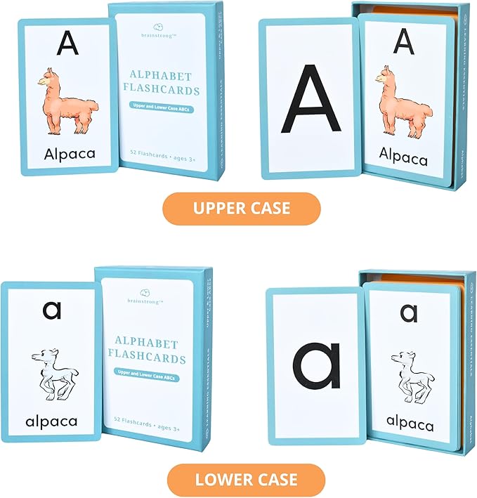 52 Alphabet Flashcards | 400 Sight Words | Ages 5-7 | 5 Boxes | Brainstrong 200 Premium Flashcards