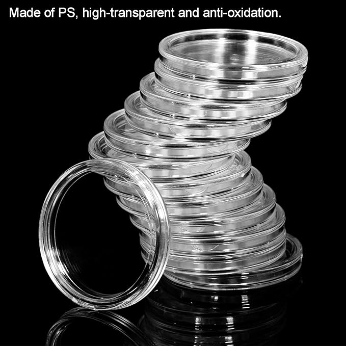 41mm Coin Capsules, with Foam Gasket and Plastic Storage Box, for Coin Collection
