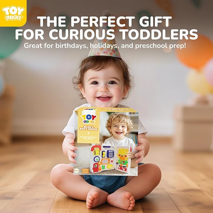 TOY Life Montessori Busy Board for 1-2 Year Old, 20‑in‑1 Baby Musical Toddler Toys, Fine‑Motor & Early Educational Baby Montessori Toys for Toddler 1‑3 Year Old Boys Girls Birthday Gift