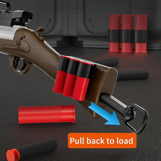Toy Shotgun Shell Ejecting Toy Gun,Soft Bullets Gun, with 30 Bullets Perfect As a Birthday-Holiday for 6-12 Year Olds