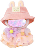17cm Doll Clothes Set, 3 Pieces Dress Outfit Set for 6.7inch Doll Suit, Fashion Chic Hat & Clothes Accessories for 1st/2nd/3rd Gen Dolls Play & Display Pink