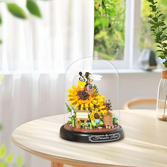548 PCS Micro Brick Flower Bee Building Sets, Mini Blocks Animals Botanical Collection Blocks Model for Adult Toys, Home Decor and Office Art Creative Gift, for Teens Ages 6+ Kids