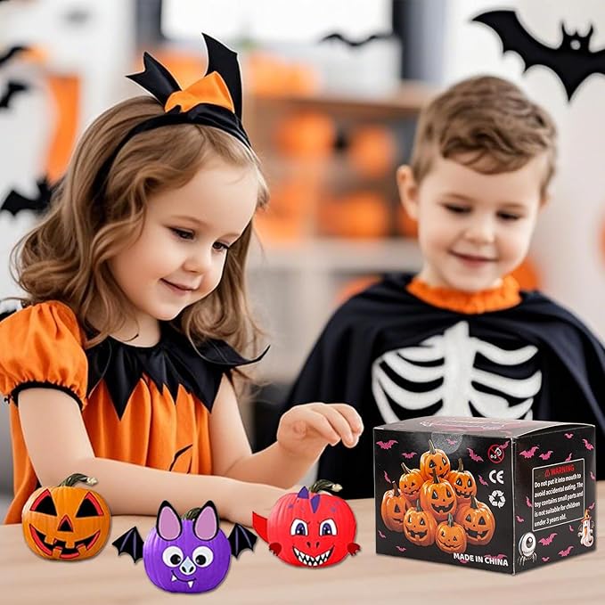 Halloween Air Dry Clay Kits for Kids-Modeling Clay DIY Kit,12 Pack Hallowmas Pumpkin Crafts Set，Trick or Treat Halloween Day Party Decoration Gift