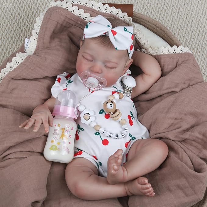 Realistic Reborn Baby Dolls - 20 Inch Real Life Newborn Baby Laura, Lifelike Girl Baby Doll with Gift Box, Sleeping Weighted Baby Doll with Advanced Painted for Kids Age 3+ Gift