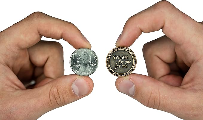 Romantic Love Expression Antique Gold Plated Pocket Coin for Date Night, You are The One for Me, I Need You by My Side, Love Gift for Men & Women, from Him or Her