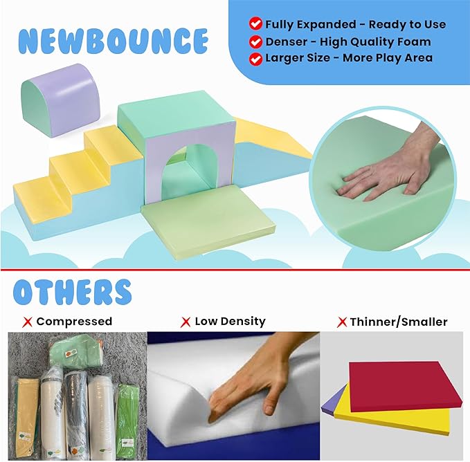 New Bounce Toddler Climbing Toys - Soft Play Set for Kids - Foam Climbing Blocks - Safe Soft Gym Equipment - Great for All Ages