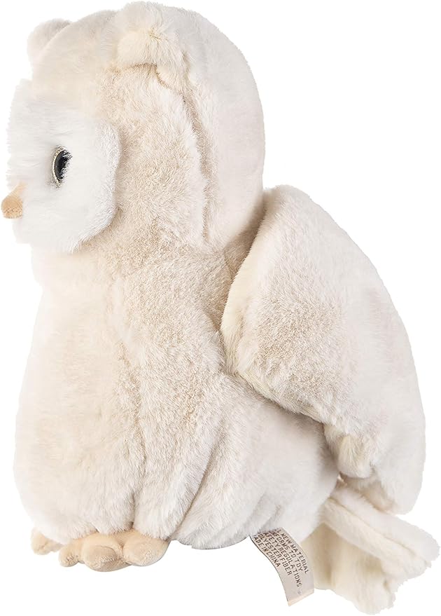 dilly dudu 10inches Snowy owl Stuffed Animal Plush,Plush Toy,Gifts for Kids(White)