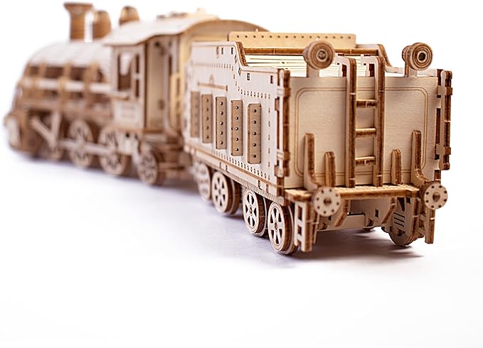 3D Wooden Puzzles, Wooden Puzzles Train for Adults and Teens, Educational Brain Teaser Assembly 3D Model Trains, Gifts for Christmas/Birthday（Luxury Steam Train）