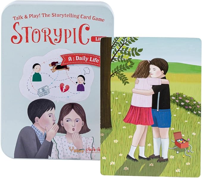 [Storypic] Storypic Lite, Storytelling Cards, Tool for Creating Enjoyable Stories, Versatility for Use, Story Literacy Cards, for All Ages, 3.46 x 4.96 inch (A : Daily Life)
