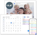 Digital Calendar, 15.6 Inch Wall Planner Electronic Calendar&Chore Chart, Smart Touchscreen Interactive Display for Family Schedules – Wall Mount Included, Great for Organizing Your 2025-2026 White