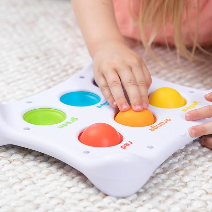 Fat Brain Toys Dimpl Duo, Early Learning Sensory Toy for Babies 1 Year+ & Toddlers, Interactive Baby Toys with Braille, Fidget Toys