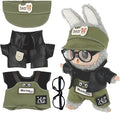 17cm Clothes Set (NO Doll) 5PC Set Hat Glasses Overalls for 17cm Accessories Suit, Doll Clothing for Trendy Blind Box，Cute Clothes for LBB Doll Dress up Unique Style,Free Combination (Olive)