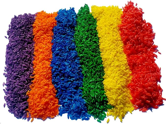 The Wood Etch - Rainbow Colored Rice, Vibrant Sensory Bin Filler for Kids, Art & Craft Learning, Safe & Non-Toxic, Made in USA, 6 Lbs Bulk Pack for Creative Play, Color Perception & Fun Activities