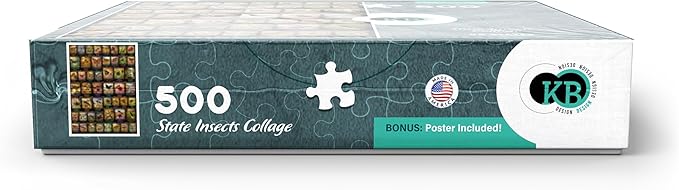 MyPuzzle Collage: State Insects Poster, Vol.1 - Premium 500 Piece Jigsaw Puzzle for Adults