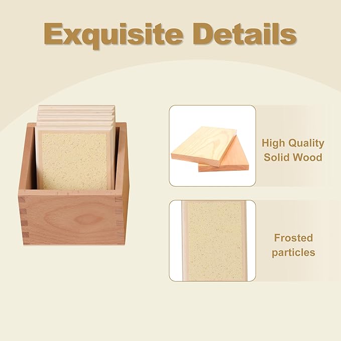 MONTESSORI OUTLET Rough Gradation Tablets for 3-6 Years Montessori Education at School and Home.