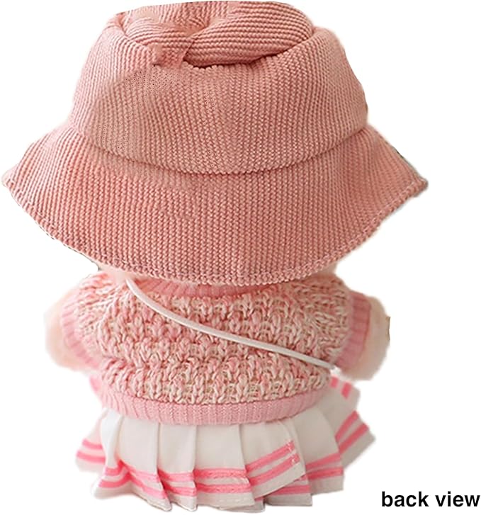 Clothes for 17cm Doll (Clothes Only) – 5-Piece Outfit Set with Sweater, Skirt, Hat, Canvas Shoes and Camera Bag – 17cm Doll Accessories for a Cute and Stylish Look