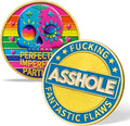 AtSKnSK Memento Mori Coin Momento Mori Coin Skull Coin Stoic Gifts Memento Mori Calendar Living Memento Mori Amor Fati Coin (Rainbow Skull Flower)