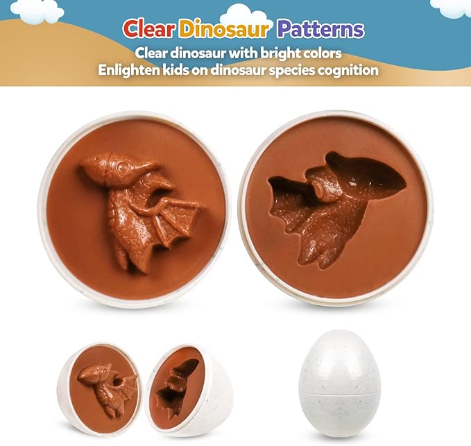 Skrtuan Easter Egg Toy for Toddlers - 12 Pcs Dinosaur Matching Eggs, Educational Gift for 1-3 Year Old Kids, Color & Shape Recognition Fine Motor Skill Montessori Puzzle
