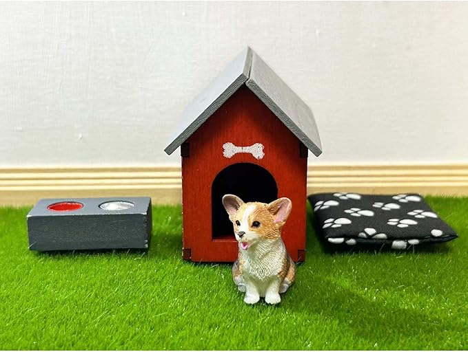Enhanced Dollhouse Family Pets Miniature Dollhouse Animal Set (Dog)