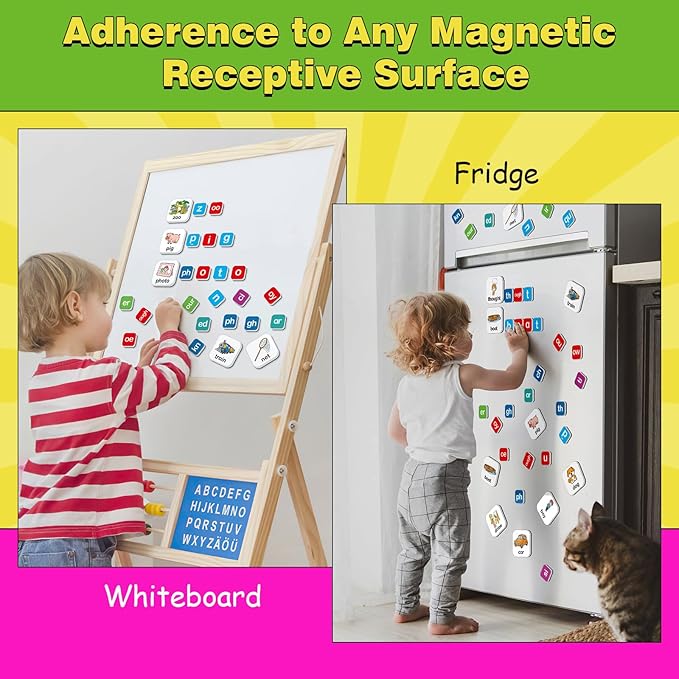 Aizweb Magnetic Letters, Phonics Games Letter Tiles Alphabet Magnets Learn to Read Spelling Phonemic Awareness Speech Therapy Science Reading Manipulative Elkonin Box Preschool Kindergarten Classroom