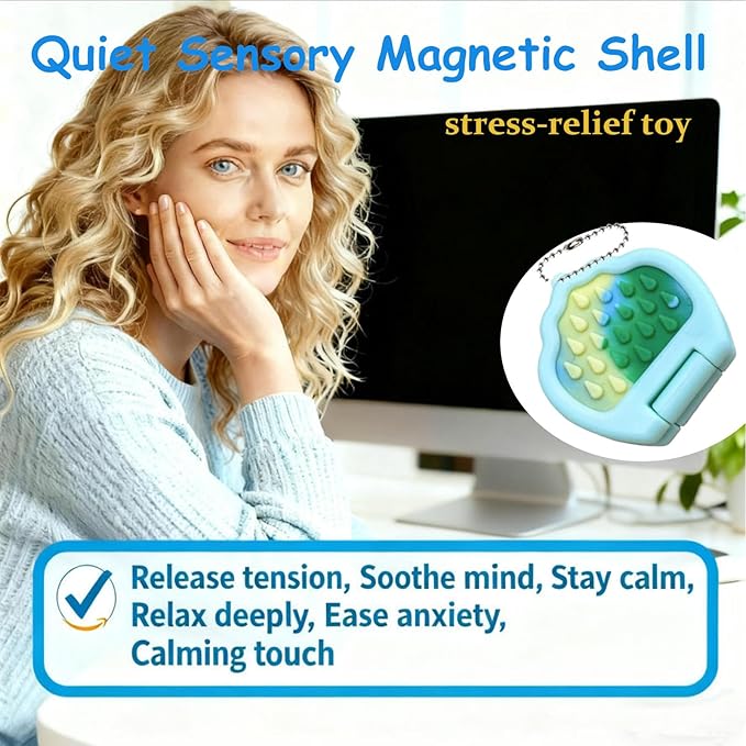 6PC Magnetic Silent Fidget Toys Sensory Toys for Kids with Autism,Fidget for Classroom Must Haves,Magnetic Flip Slider Anxiety Relief Items for ADHD Classroom Treasure Box Toys & Stocking Stuffers