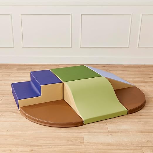 ECR4Kids SoftZone Little Me Wall Climb and Slide, Beginner Playset, Earthtone