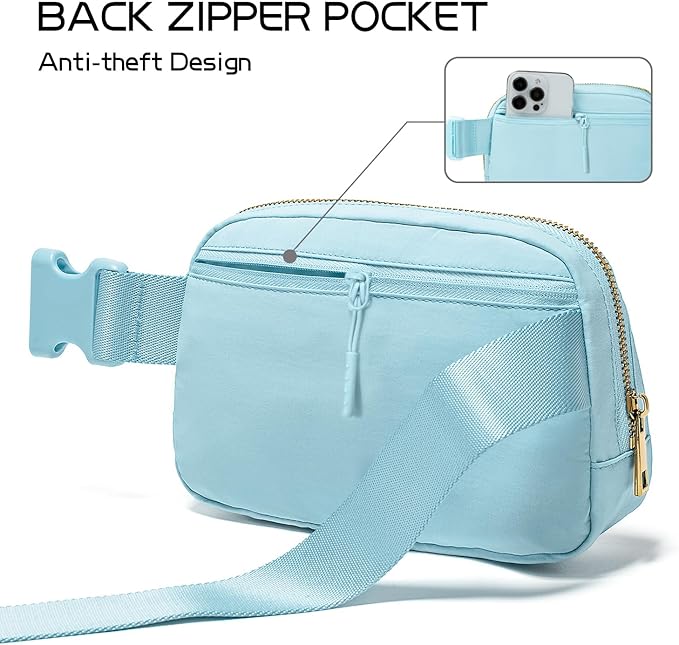 Gitus Gifts for 8 9 10 11 12 Year Old Girls Belt Bag Fanny Pack Crossbody Bags with Initial Letter Patch Cute Stuff Birthday Gifts for Teen Girls Women Personalized Trend Stuff (Icing Blue-O)