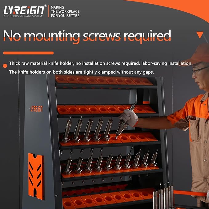 8-Row Large Capacity CNC Tool Holder Rack for Warehouses & Machining Centers, Suitable for all BT/CAT HSK Series