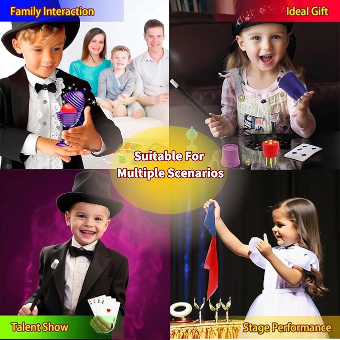 6Pcs Magic Trick Set for Stage Performances | Easy Magic Kit with Change Bag, Vanishing Silk & More | Great for Beginners