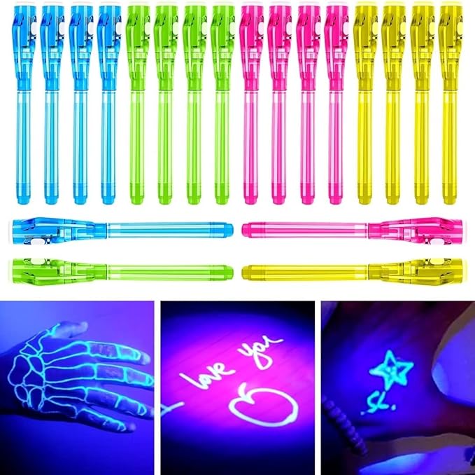 20 Pieces Invisible Ink Pen with UV Light Spy Pen Magic Marker for Kids Party Favors Ideas Gifts Easter Day Halloween