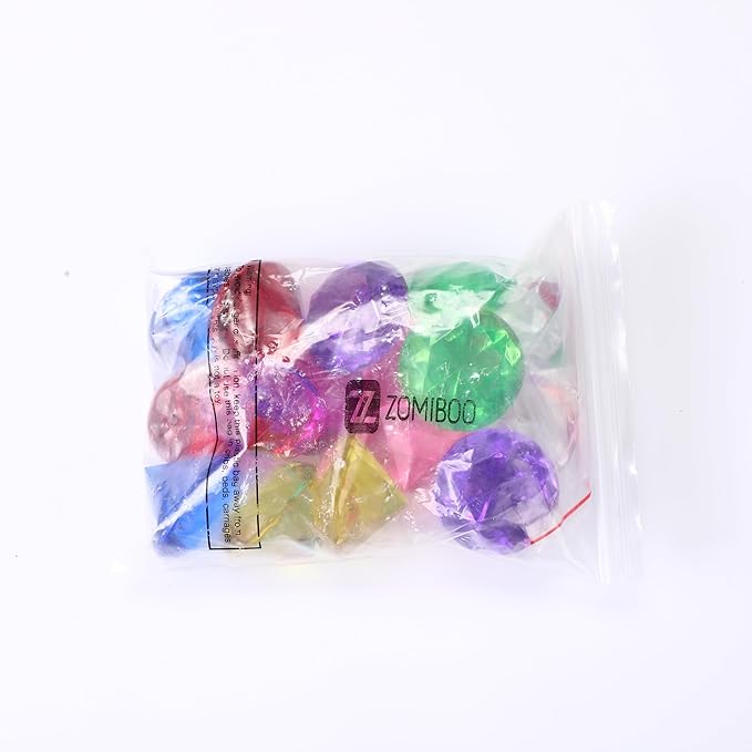 Zomiboo 16 Pcs Acrylic Diamond Large Gems Pirate Round Treasure Toy Gems Treasure Round Gemstones Acrylic Diamond Shaped Gemstones for Home Table Vase Fillers Party Decor (Multicolor)