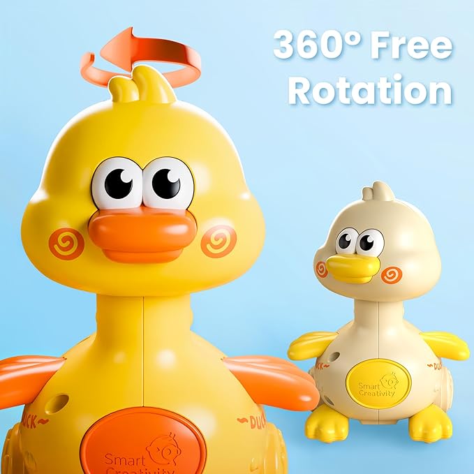 iPlay, iLearn Press to Go Duck Car Toys Set for Toddlers 1-3, Baby Push Go Racing Cars, Infant Play Vehicle Set, 1st Birthday Stocking Gift for 12-18-24 Months, 1 2 3 One Yrs Old Boys Girls Child Kids