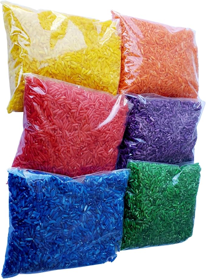 The Wood Etch - Rainbow Colored Rice, Vibrant Sensory Bin Filler for Kids, Art & Craft Learning, Safe & Non-Toxic, Made in USA, 6 Lbs Bulk Pack for Creative Play, Color Perception & Fun Activities